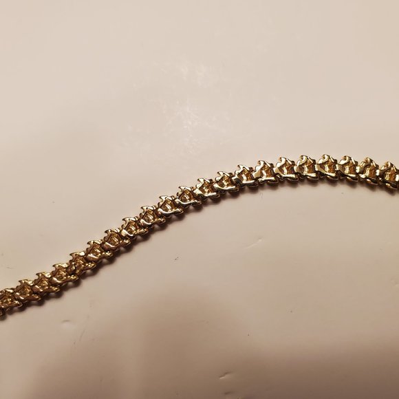Diamond tennis S-link bracelet 14K yellow gold - Picture 13 of 13